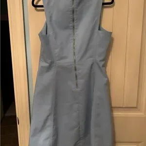 calvin klein sky blue dress Calvin Klein Zip-Front Belted Dress - Regatta/White